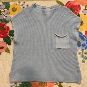 Zenana Light Blue Knit Sleeveless Sweater